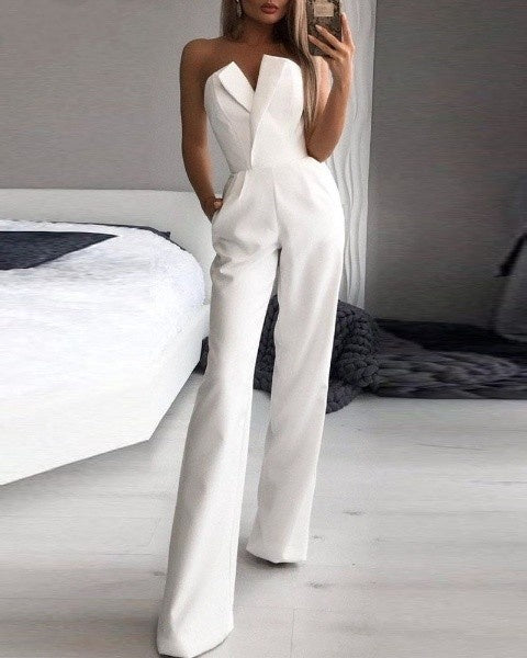 Sophie - Ärmelloser roter Jumpsuit