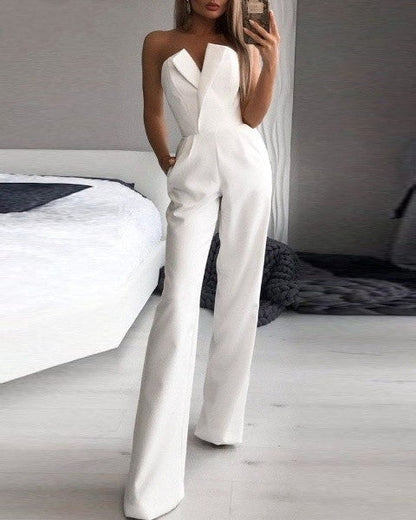 Sophie - Ärmelloser roter Jumpsuit