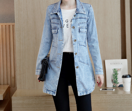 Sarah Jeansjacke | Übergroße, lässige Jeansjacke