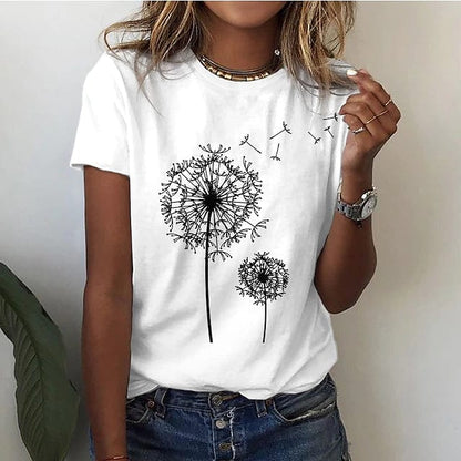 Renate - Elegantes Löwenzahn-T-Shirt für einen einzigartigen Look