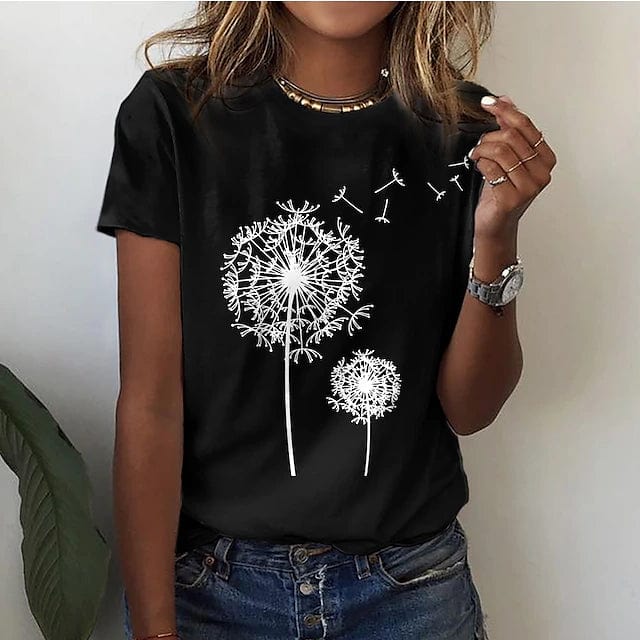 Renate - Elegantes Löwenzahn-T-Shirt für einen einzigartigen Look