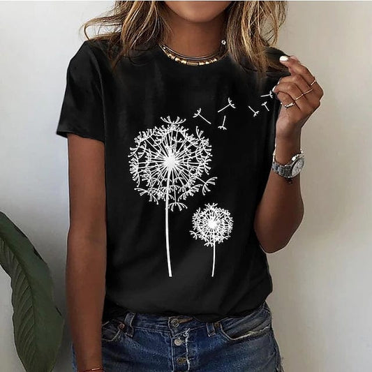 Renate - Elegantes Löwenzahn-T-Shirt für einen einzigartigen Look