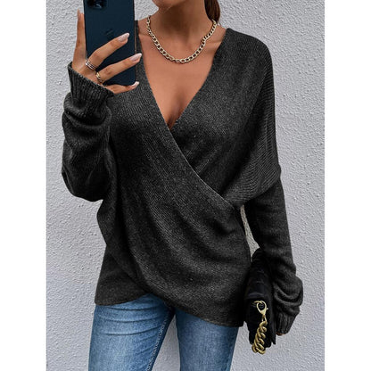Selene - Eng anliegender & femininer Kreuzpullover für Damen