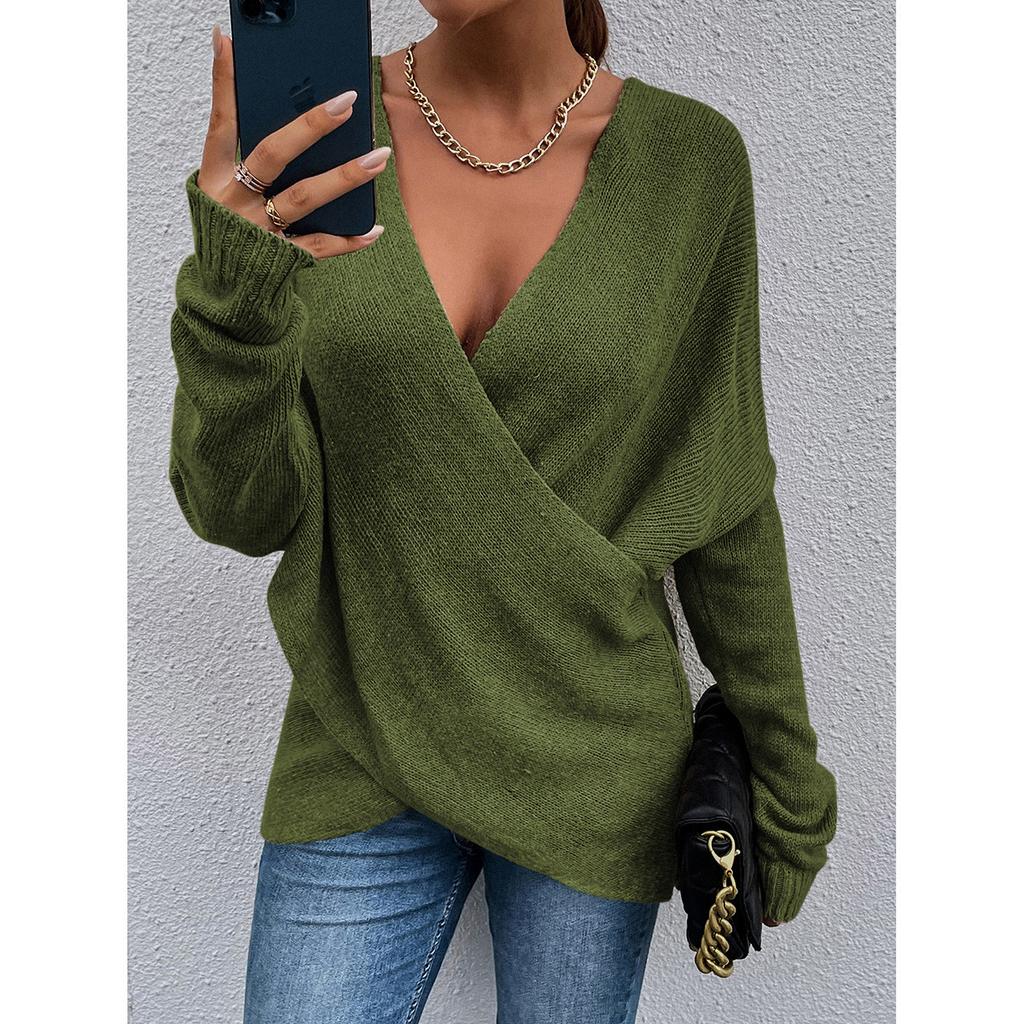 Selene - Eng anliegender & femininer Kreuzpullover für Damen