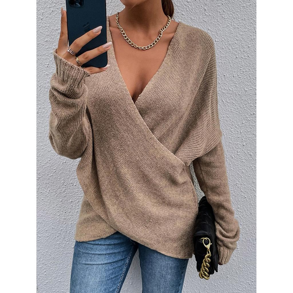 Selene - Eng anliegender & femininer Kreuzpullover für Damen
