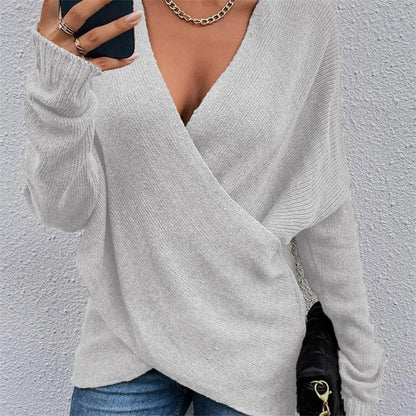 Selene - Eng anliegender & femininer Kreuzpullover für Damen