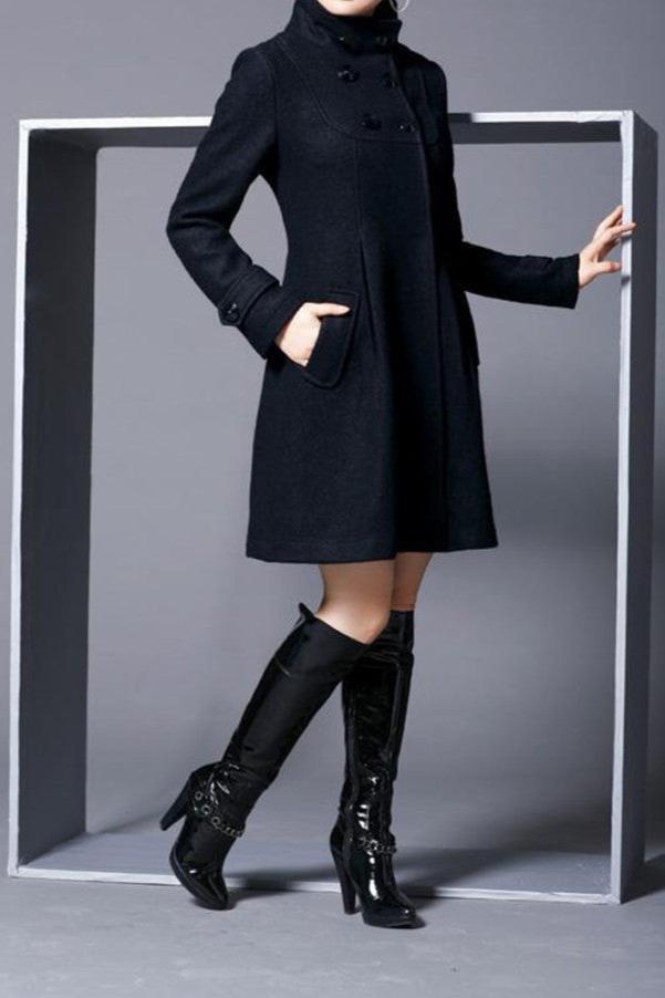 Tanya - plissierte lange Steppjacke