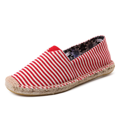 Eline | Gestreifte Espadrilles aus gebürstetem Canvas