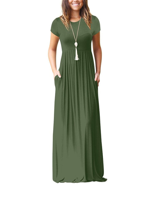 Maxikleid mit kurzen Ärmeln