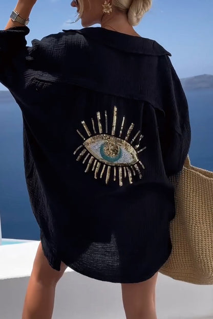 Kathryn - Übergroße Baumwollbluse