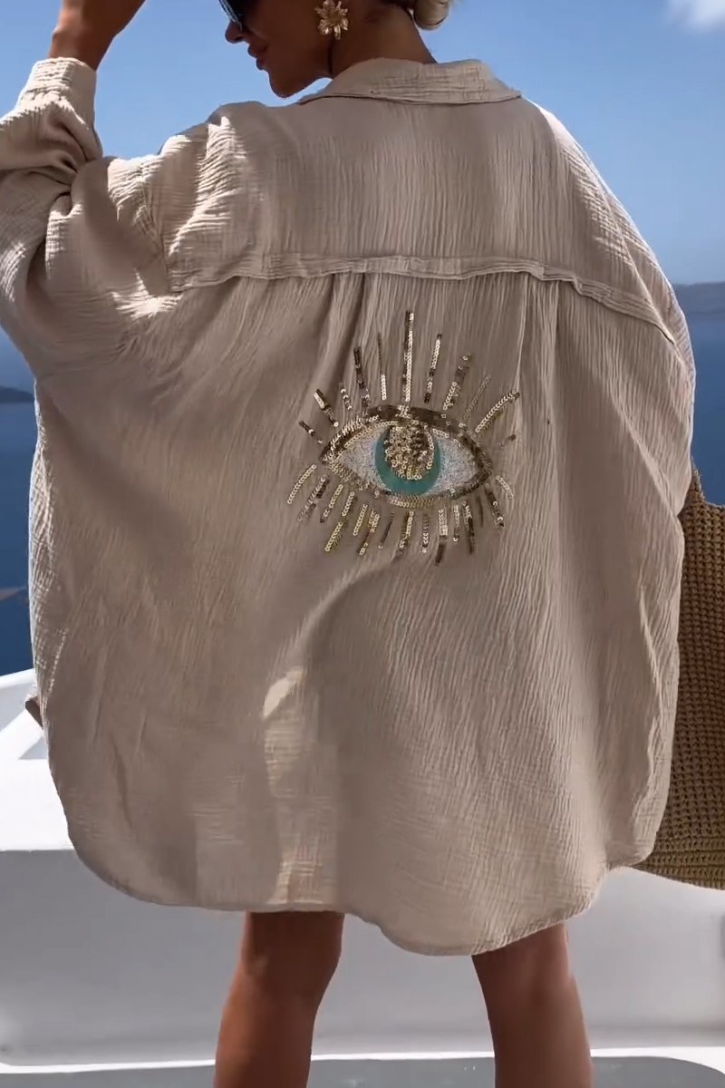 Kathryn - Übergroße Baumwollbluse