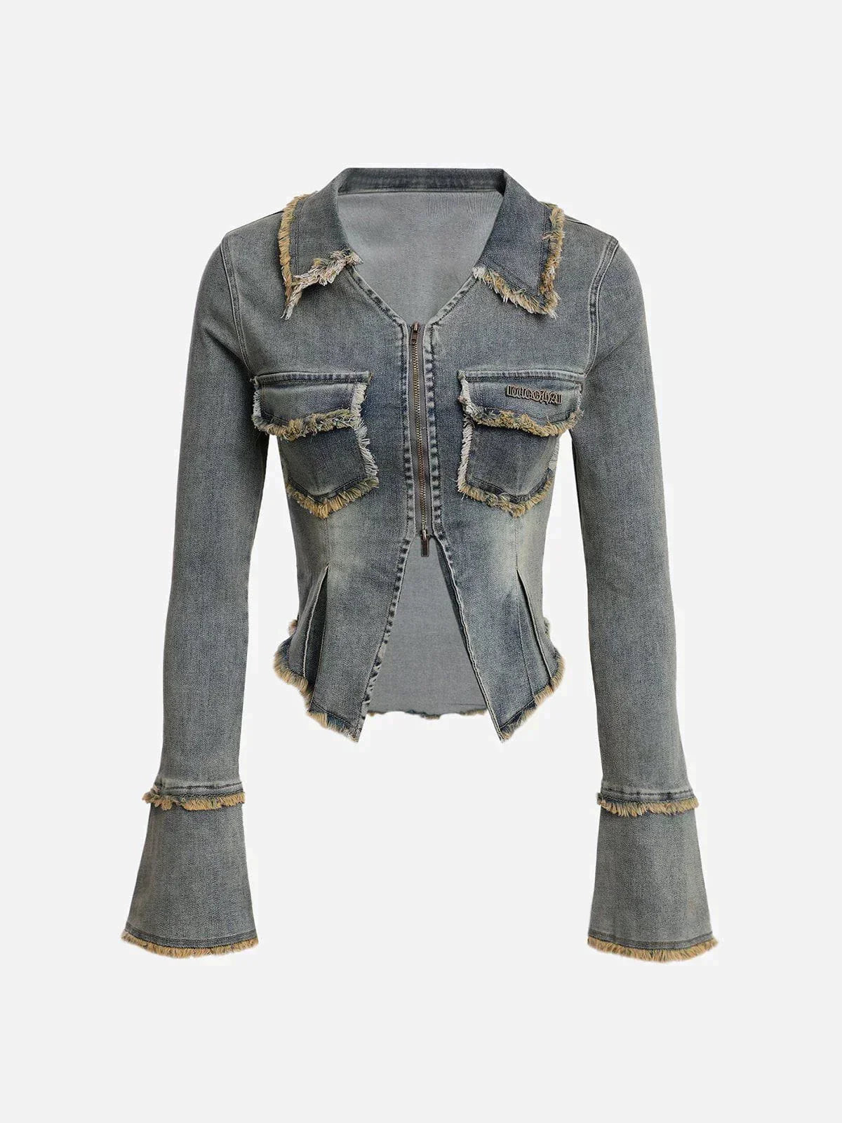 Aart - Vintage-Jeansjacke in gewaschenem Blau