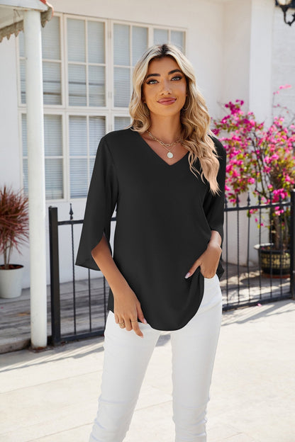 Minerva | Elegante Bluse mit V-Ausschnitt Damen