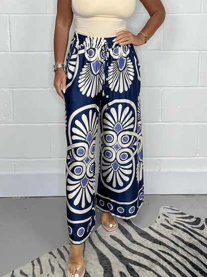 Lässige Hose aus bedrucktem Satin - Neuer Stil - Lockere Passform - Bequem und atmungsactive - Frühling/Sommer/Herbst