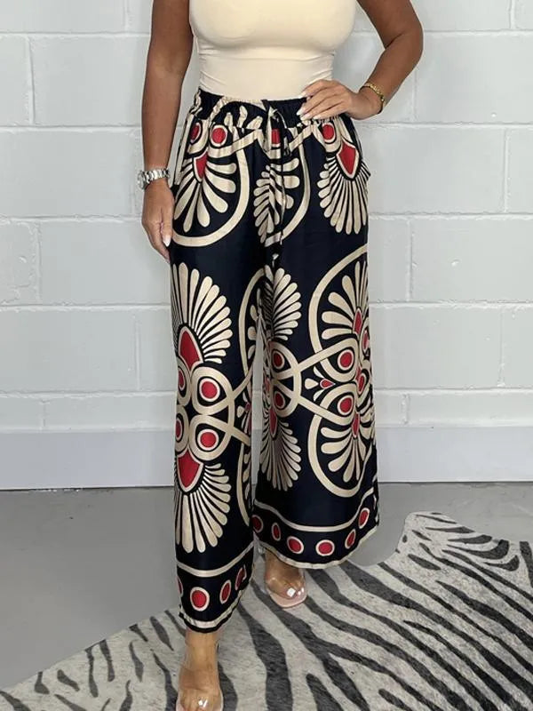 Lässige Hose aus bedrucktem Satin - Neuer Stil - Lockere Passform - Bequem und atmungsactive - Frühling/Sommer/Herbst