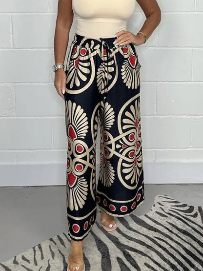 Lässige Hose aus bedrucktem Satin - Neuer Stil - Lockere Passform - Bequem und atmungsactive - Frühling/Sommer/Herbst