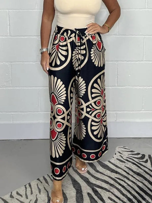 Lässige Hose aus bedrucktem Satin - Neuer Stil - Lockere Passform - Bequem und atmungsactive - Frühling/Sommer/Herbst