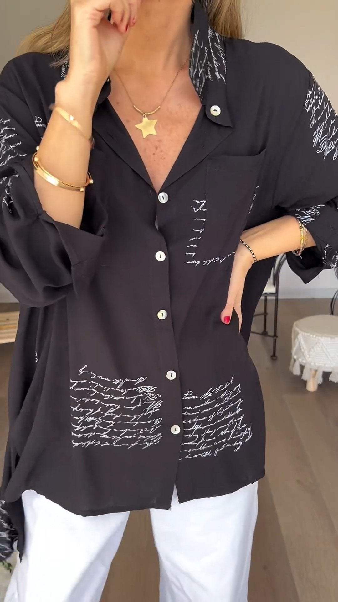 Damenbluse mit Druck