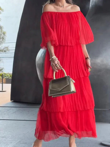Mildred - Elegantes langes Tortenkleid aus Chiffon