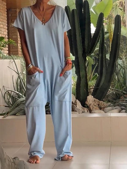Audrea - Lässiger Overall mit V-Ausschnitt