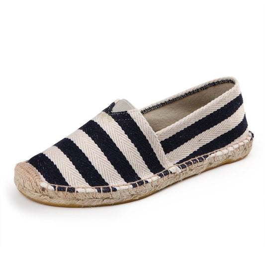 Eline | Gestreifte Espadrilles aus gebürstetem Canvas