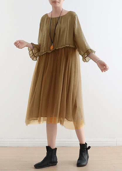 Wilma - Patchwork-Spitzenkleid mit spitzem Ausschnitt