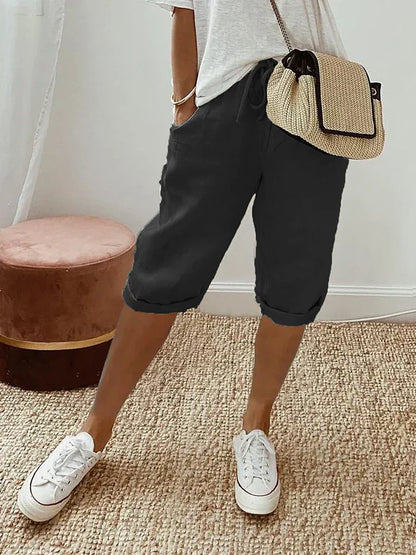 Adrina - Shorts, Damen, aus Baumwolle und Leinen
