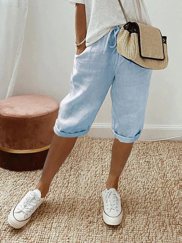 Adrina - Shorts, Damen, aus Baumwolle und Leinen