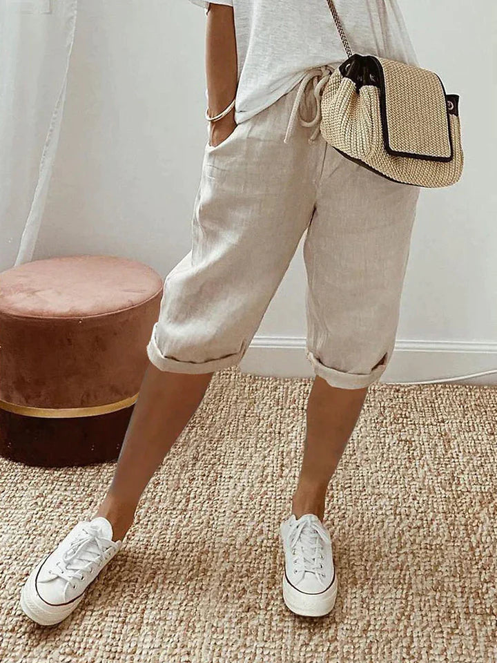 Adrina - Shorts, Damen, aus Baumwolle und Leinen