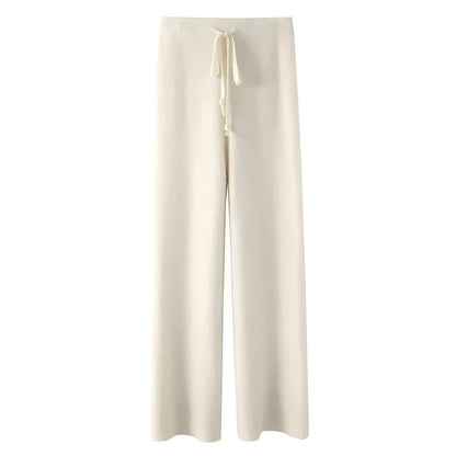 Malina | Kuschelige Wollstrickhose mit weitem Bein