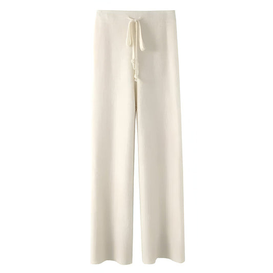 Malina | Kuschelige Wollstrickhose mit weitem Bein