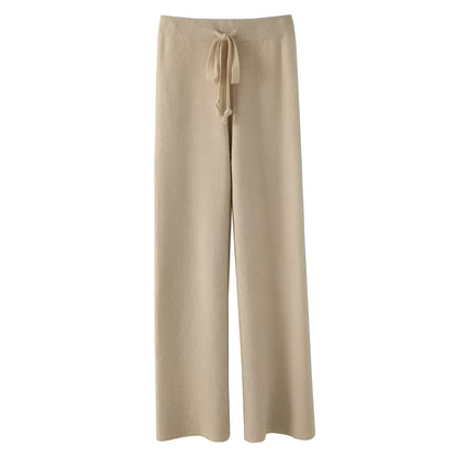 Malina | Kuschelige Wollstrickhose mit weitem Bein