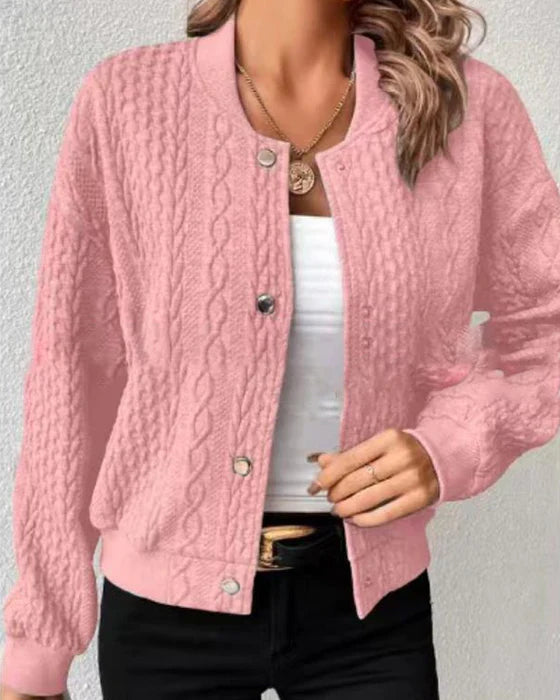 Ilse Jacq | Einfarbige Strickjacke mit Knöpfen