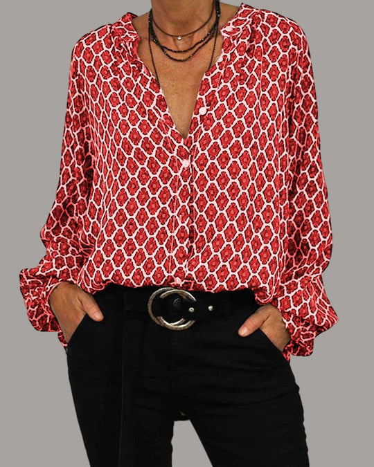 Sara Bluse mit V-Ausschnitt