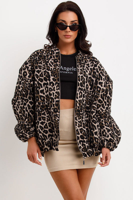 Kiera - trendige Leoparden-Bomberjacke