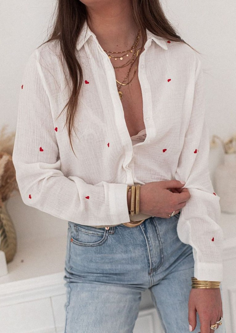 Hawana - Modische Bluse mit Herzchen