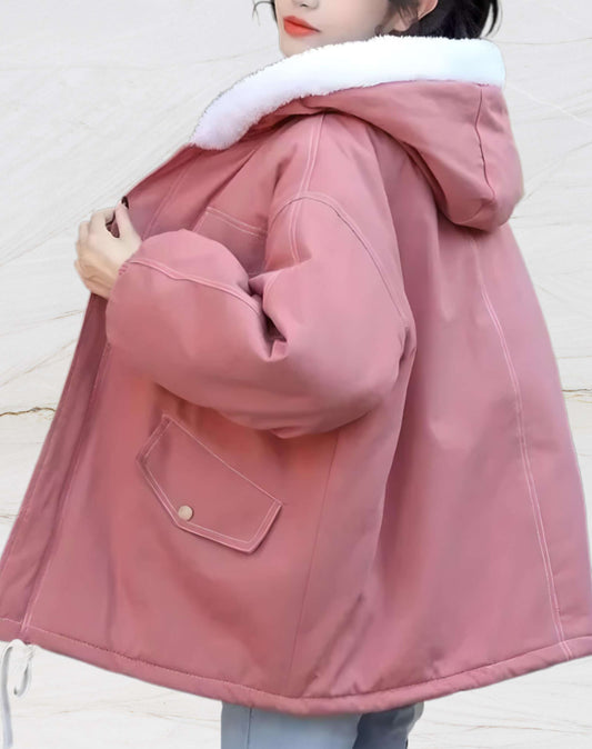 Damenjacke mit Fleecefutter und Kapuze