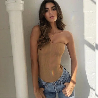 MARTINA - Korsett-Top aus Chiffon
