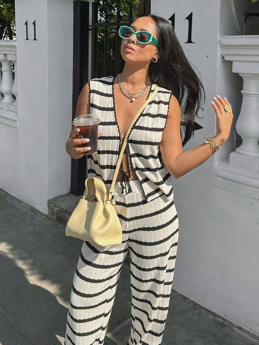 Ingeborg® | Gestreiftes Set aus Oberteil und Hose