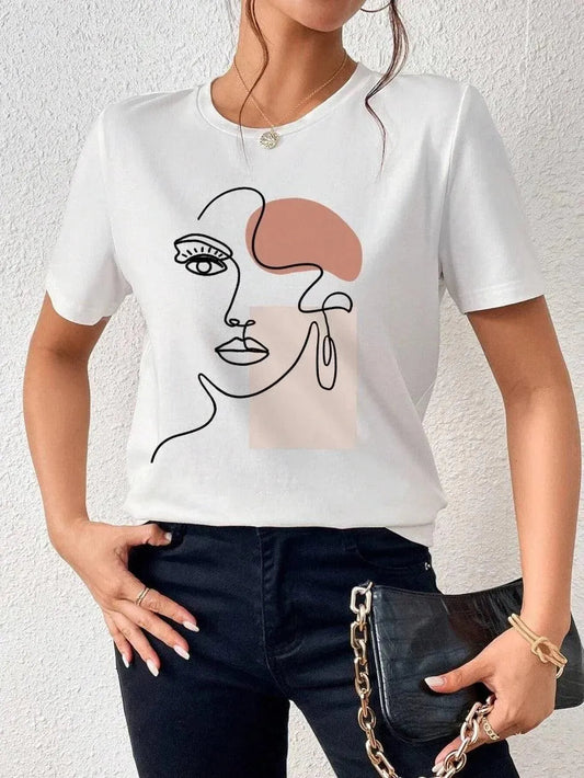 Damen-T-Shirt - Modern Art Print - Bequeme Passform - Ideal für den täglichen Gebrauch