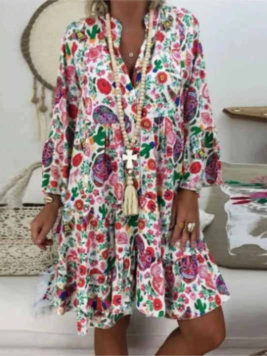 Daphne - Kleid mit Blumendruck