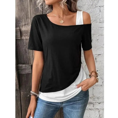 Damen-Top - Modernes zweilagiges Top - Baumwolle - Perfekt für lässige und gepflegte Anlässe