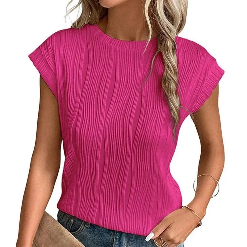 Sommer-T-Shirt für Frauen mit Rundhalsausschnitt