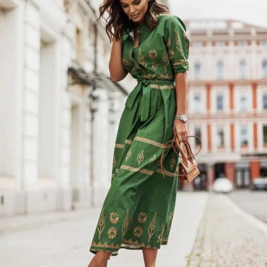 Aurora - Kleid aus Baumwolle und Leinen für Frauen