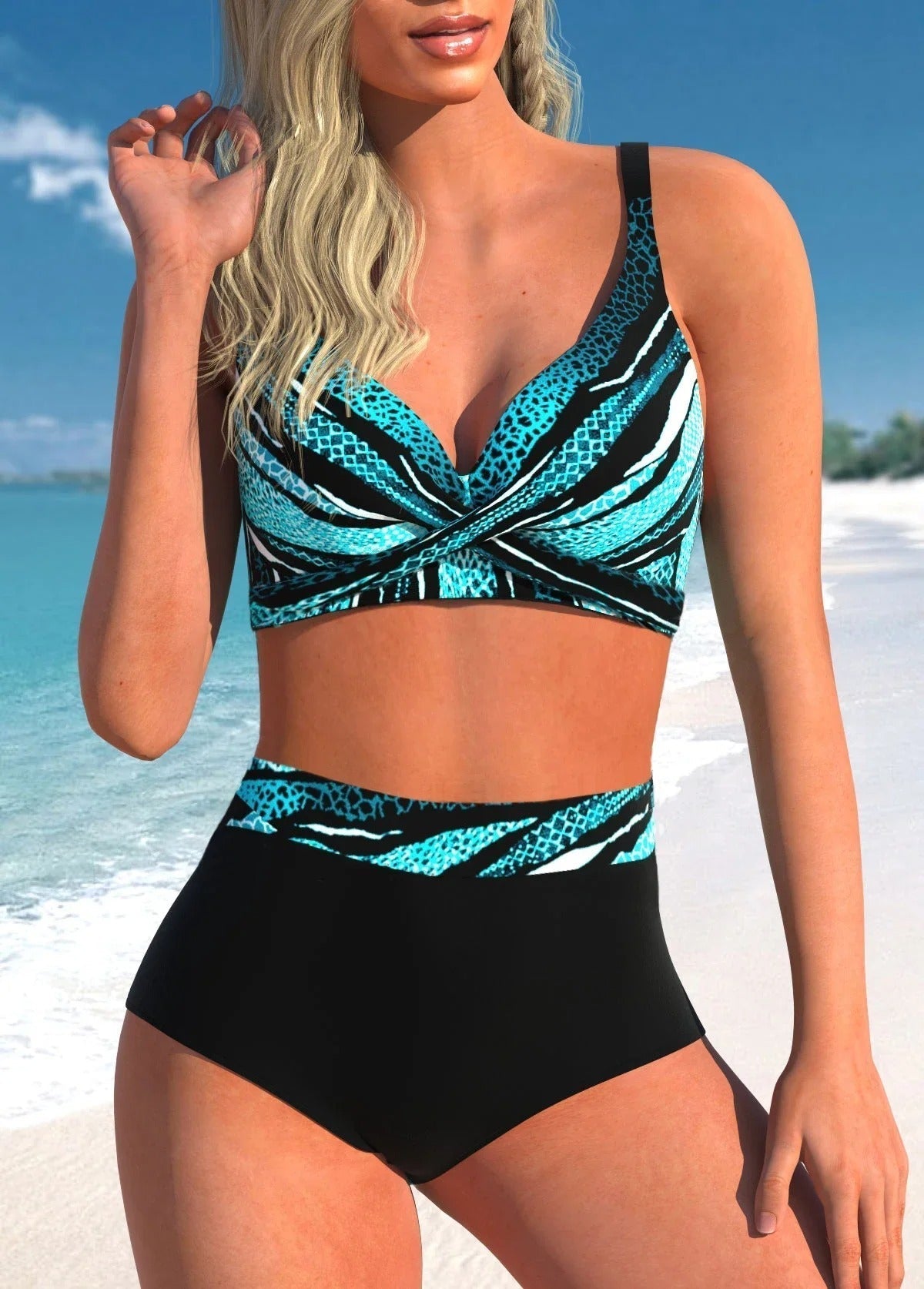 Bikini mit Polka Dots und Streifen