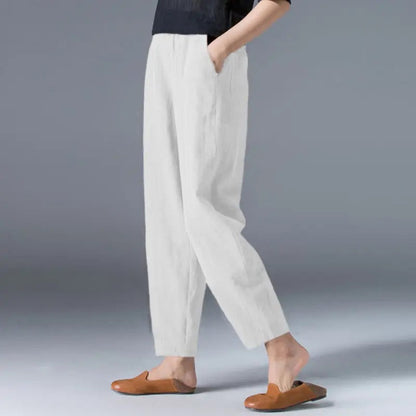 Puffhose aus Baumwolle und Hanf für Damenmode