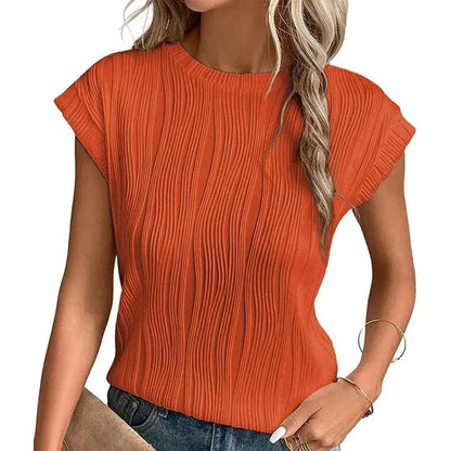Sommer-T-Shirt für Frauen mit Rundhalsausschnitt