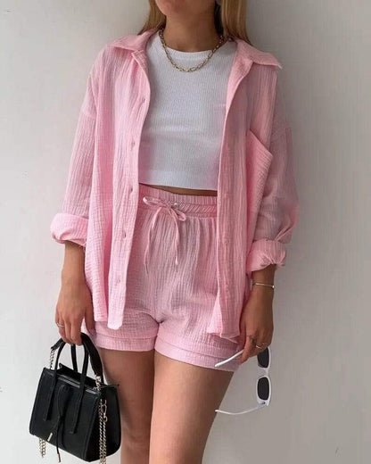 Damen-Sommer-Set - Trendy - luftiges Shirt und bequeme Hose - perfekt für heiße Tage