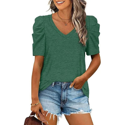 Damen-T-Shirt - V-Ausschnitt - lockere Passform - perfekt für lässige Anlässe