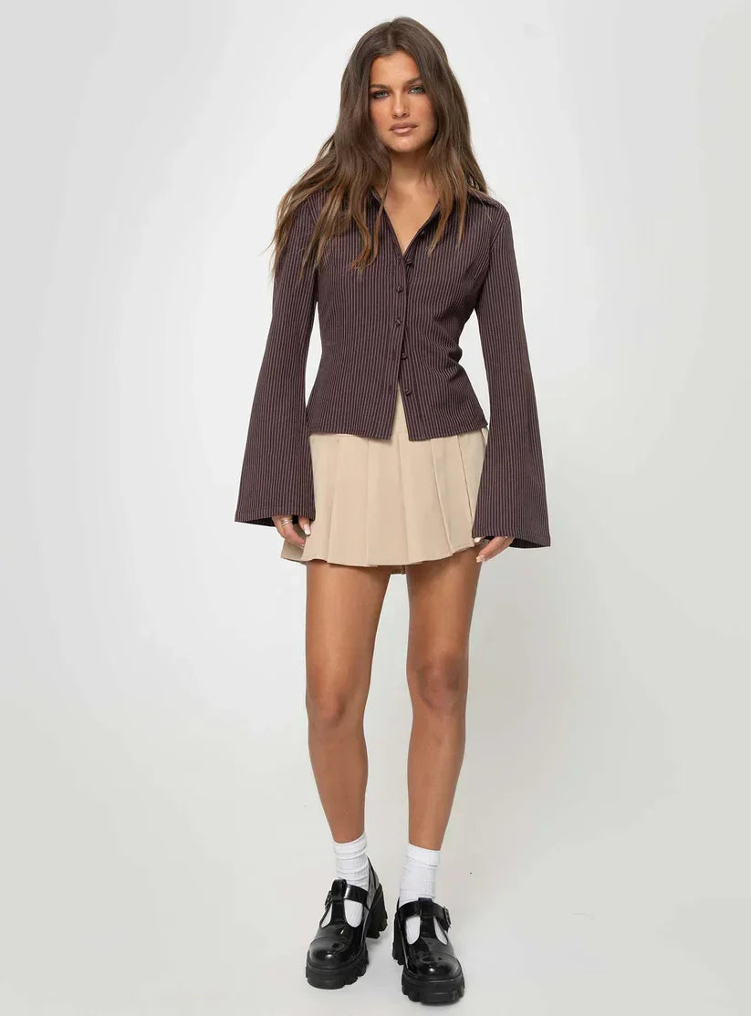 Zypharia™ | Elegante Retro-Bluse mit Knopfleiste
